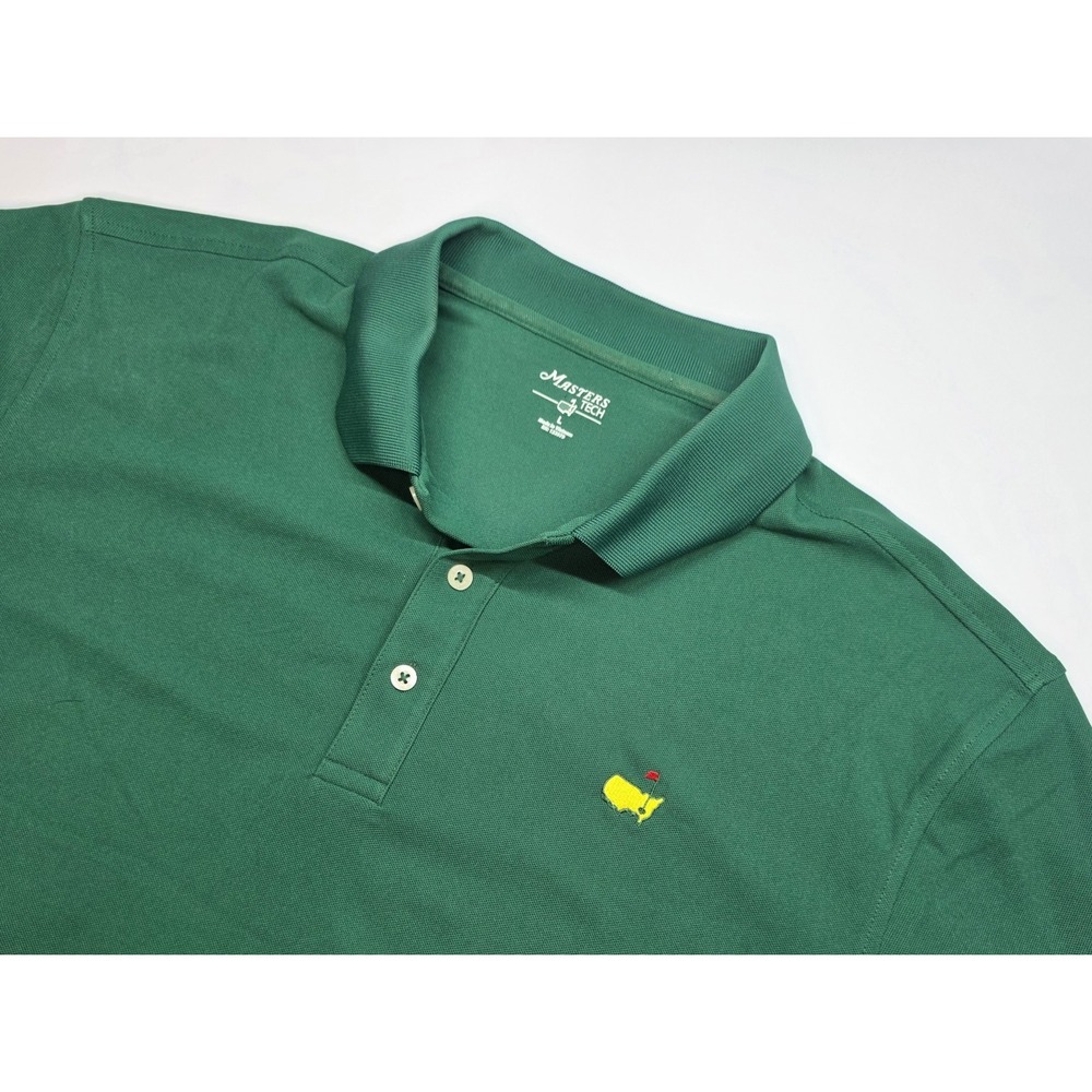 Masters Tech Mens Size L Green Short Sleeve Golf Polo Embroidered Logo